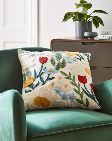 Eva Boucle Floral Cushion