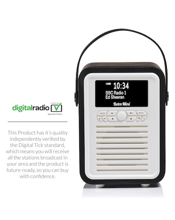 VQ Retro Mini DAB Radio - Black
