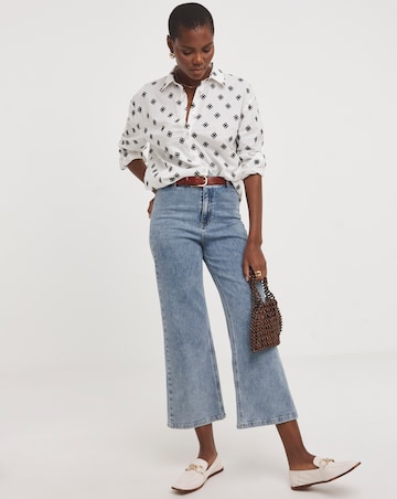 Contrast Broderie Shirt