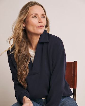 Anthology Navy Collared Modal Sweatshirt