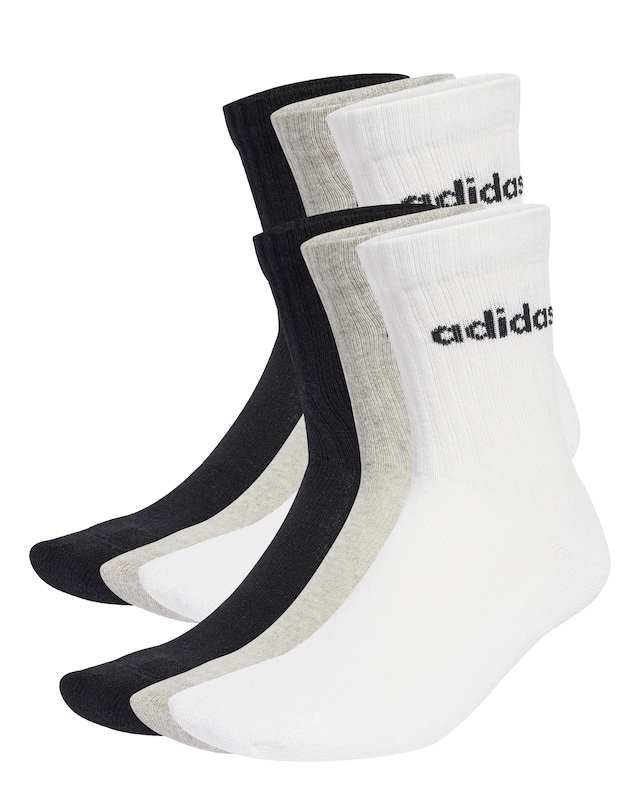 adidas Linear Crew 6 Pack Socks