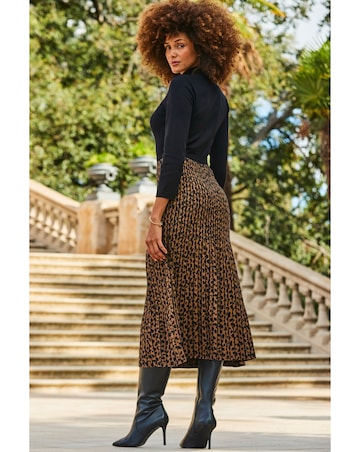 Sosandar Animal Print Two Part Knitted Midi Dress