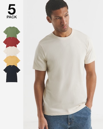 5 Pack Multi Crew Neck T-Shirts