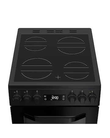 Hotpoint HDE5VDCB 50cm Electric Double Cooker with Ceramic Hob - Black