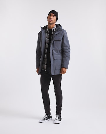 Grey Clean Padded Hooded Jacket