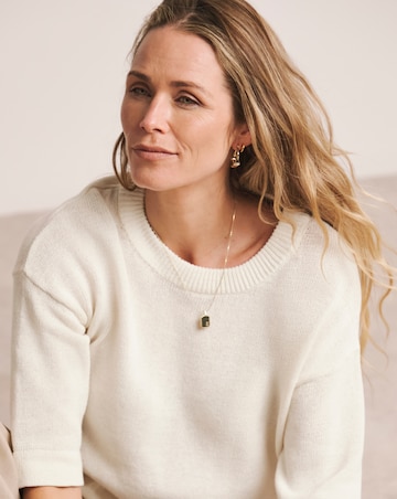 Anthology Ivory Linen Mix Short Sleeve Jumper