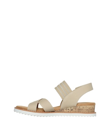 Skechers Natural Bobs Desert Kiss Mesh Strap Sandals- Wide Fit (E)