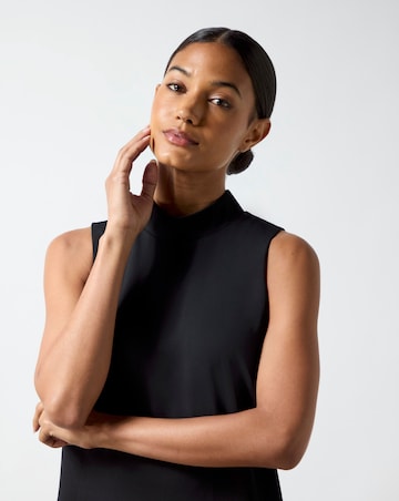 Ro&Zo Black Feather Trim Halter Dress