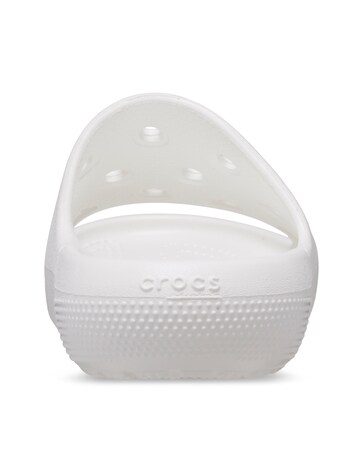Crocs White Classic Slider Sandals -Standard Fit (D)