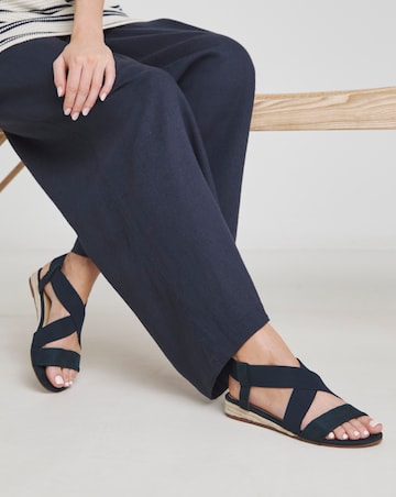 Dia Elasticated Low Wedge Espadrilles - Wide Fit (E)