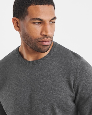 Dark Grey Marl Knitted Crew Neck Jumper