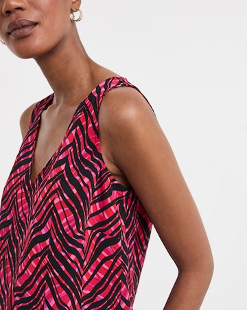 Printed V Neck Woven Vest