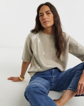 Sequin Short Sleeve Jumper