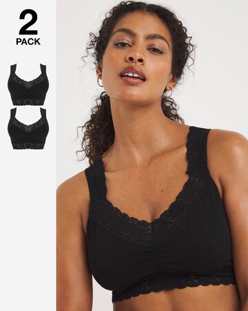 2 Pack Lace Trim Comfort Tops A-D
