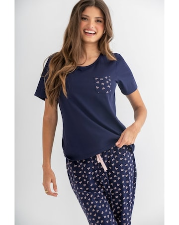 Pour Moi Cotton Jersey Bow Print Short Sleeve Pyjama Set