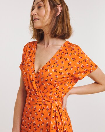 Joe Browns Orange Ditsy Floral Midi Dress
