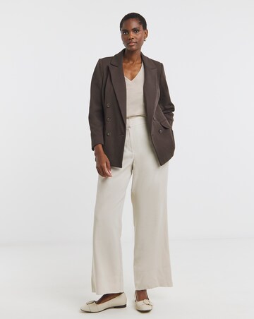 Chocolate Ponte Double Breasted Blazer