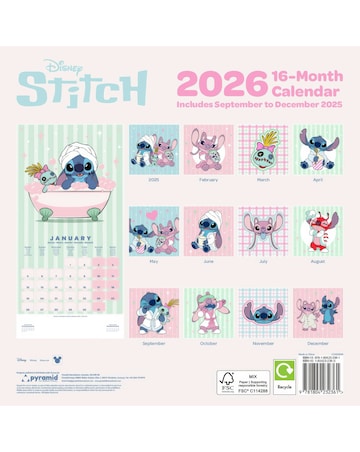 Lilo & Stitch 2026 Square 18 Month Calendar