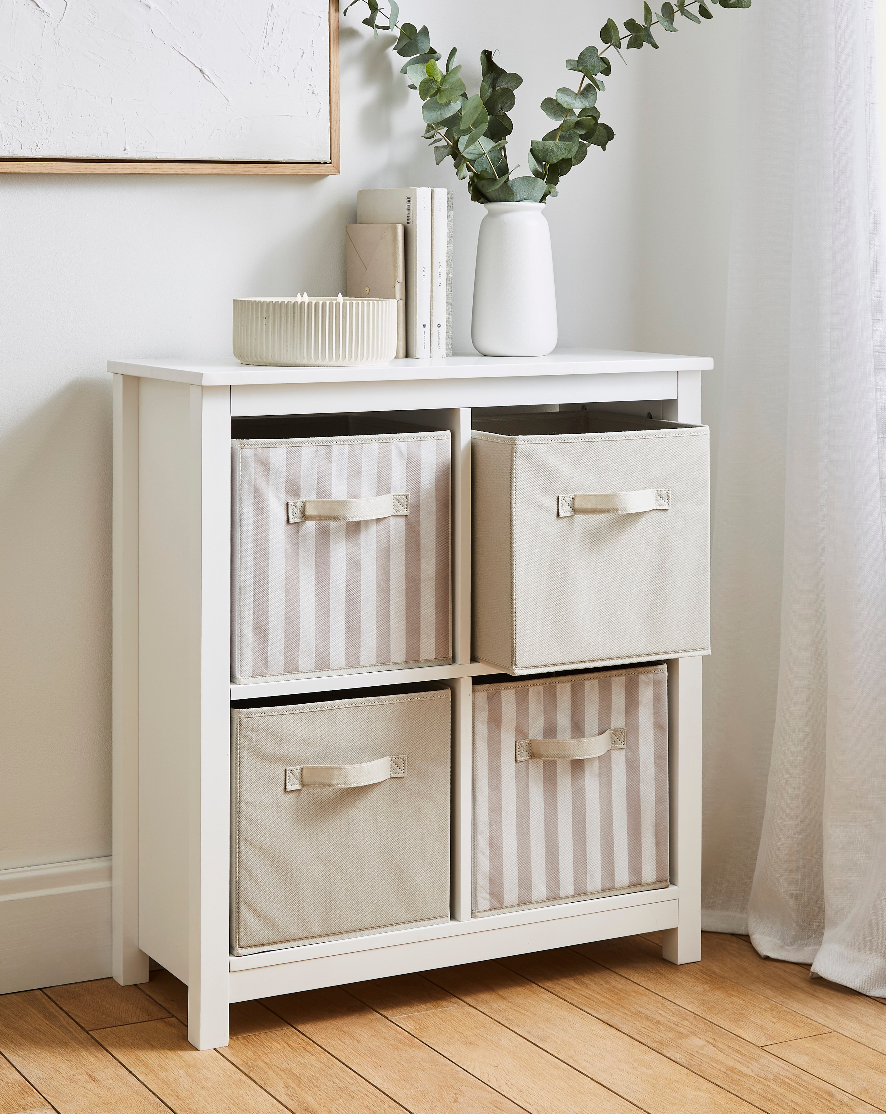 Striped Set of 4 Storage Cubes | JD Williams