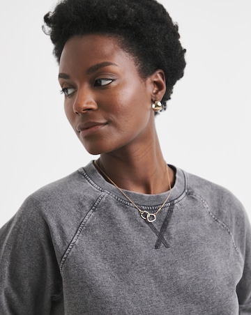 Acid Wash Basic Longline Sweatshirt