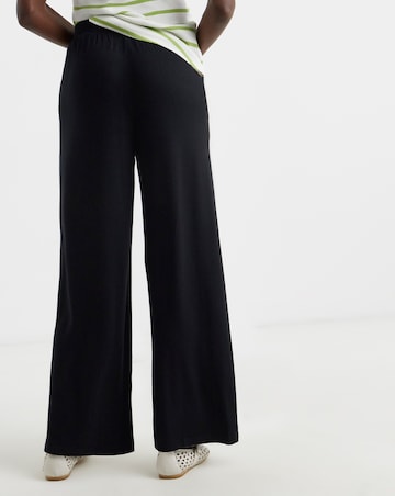 2 Pack Black Jersey Wide Leg Trousers