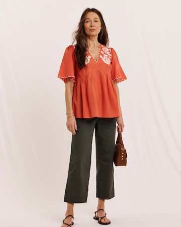 Julipa Embroidered Scallop Blouse