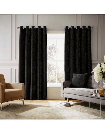 Hyperion Selene Luxury Chenille Weighted Thermal Eyelet Curtains