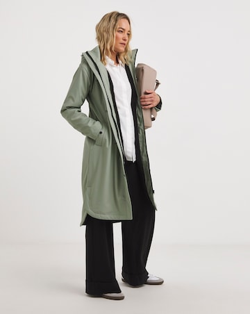 Green Fleece Lined Raincoat