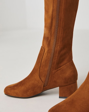 Demi Knee Kigh Heeled Boot - Wide Fit (E) & Standard/Curvy Calf