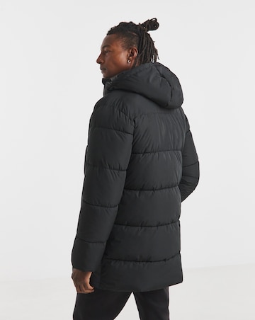 Black Mid Length Puffer Jacket