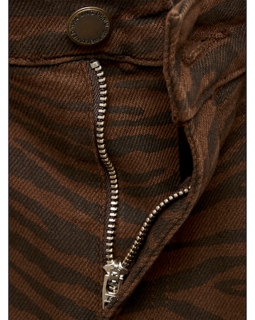 Mango Zebra Print Straight Jeans