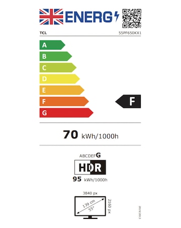 TCL 55In 55PF650K LED 4K HDR PRO Smart Fire TV with Freely