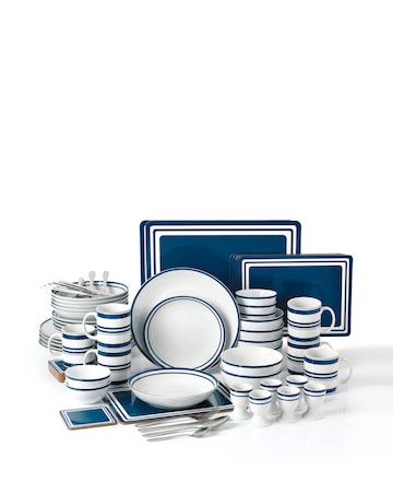 Waterside Blue Bistro 80 Piece Dinner Set