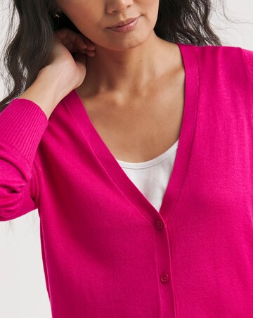 Pink V Neck Cardigan