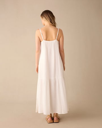 Ro&Zo Tiered Hem Strappy Gauze Dress