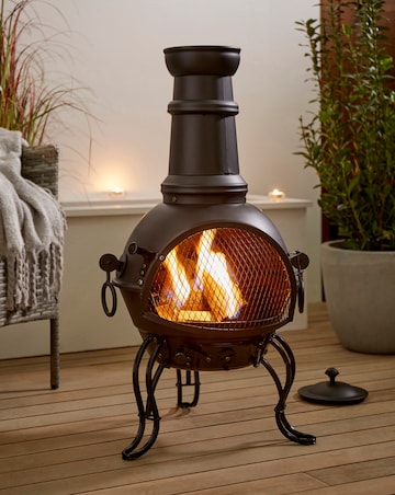 La Hacienda Murcia Medium Steel Chimenea with Grill
