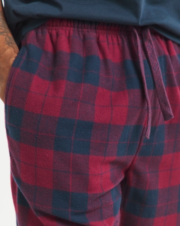 2 Pack Brushed Flannel Check Pyjama Bottoms