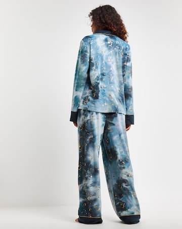 Chelsea Peers Velour Moon and Stars Pyjama Set With Exaggerated Cuffs