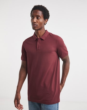 Pique Polo Long Length-Burgundy