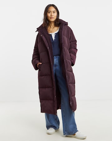 Wine Maxi Padded Coat