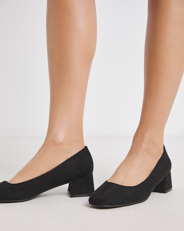 Heavenly Soles Catherine Low Block Heel Court Shoes - Extra Wide Fit (EEE)