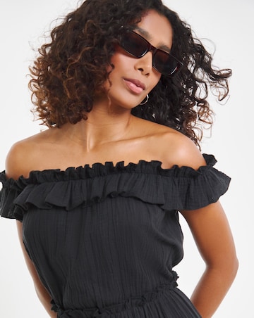 Cheesecloth Maxi Bardot Beach Dress