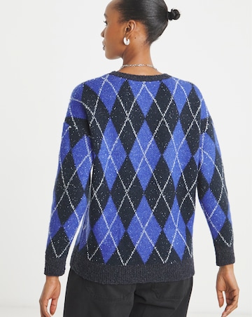 Crew Neck Argyle Jumper