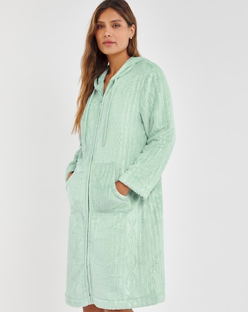 Pretty Secrets Zip Through Fleece Dressing Gown