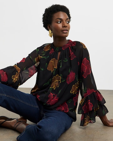 Joanna Hope Ruffle Sleeve Blouse