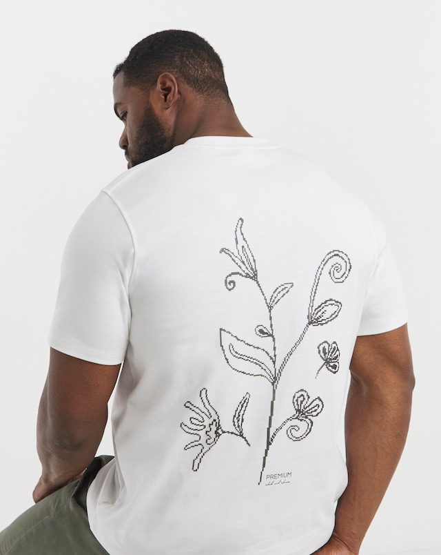 Jack & Jones Premium Kyle Back Graphic T-Shirt - White