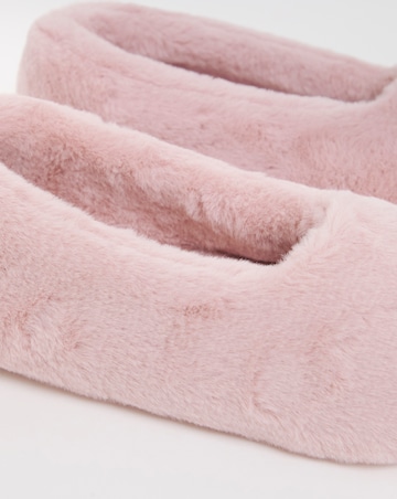 Brandy Fluffy Ballerina Slippers - Wide Fit (E)