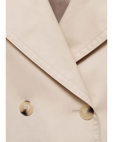 Mango Cropped Trench Coat with Lapels