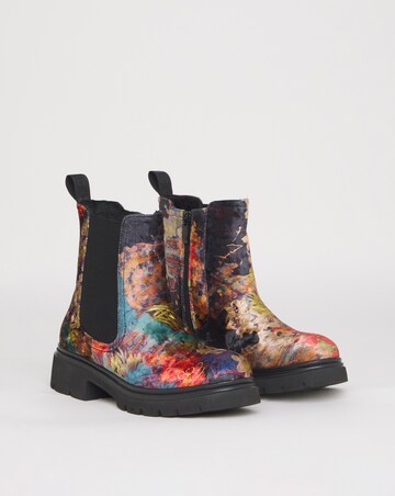 Heavenly Feet Zeta Floral Chelsea Boot Wide Fit