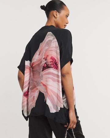 Religion Tie Neck Vegan Silk Flower Top